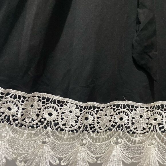 Black Long Sleeve Gown with Tie Front - Picture 2 of 5